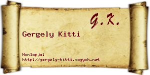 Gergely Kitti névjegykártya